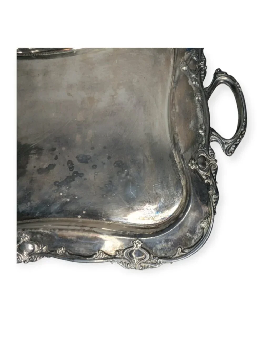 Vintage Mermod Jaccard & Co Quadruple Plate Large Serving Tray w/Double Handles